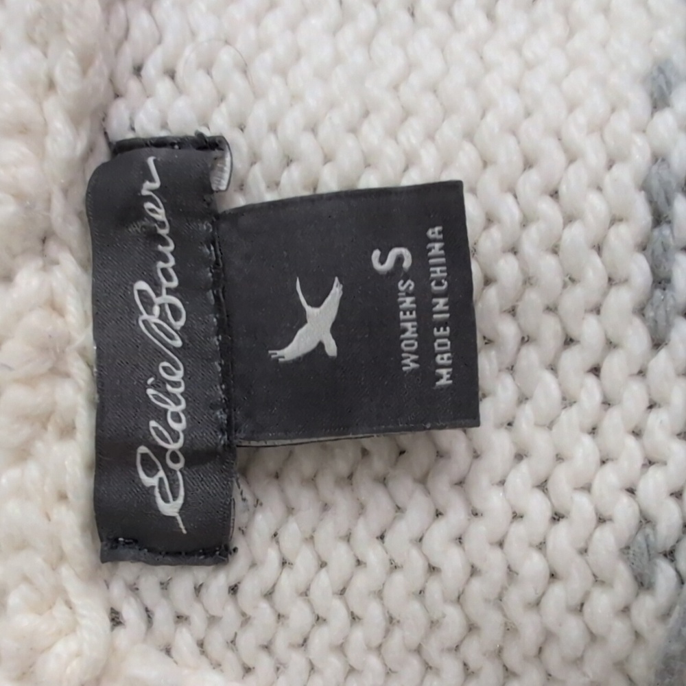 Eddie Bauer Wool Blend Sweater, Full Zip Cardigan, Aztec, Women's Small - Picture 12 of 15